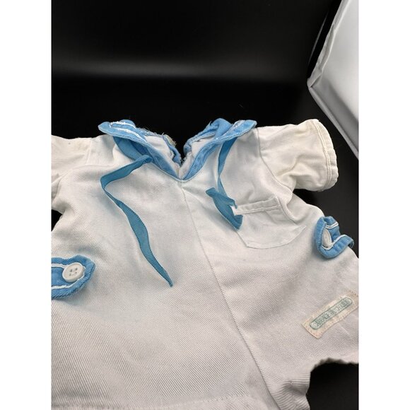 Vtg 1983 Cabbage Patch Kids Coleco Boys White Light Blue Sailor Suit Romper Doll - Picture 7 of 16